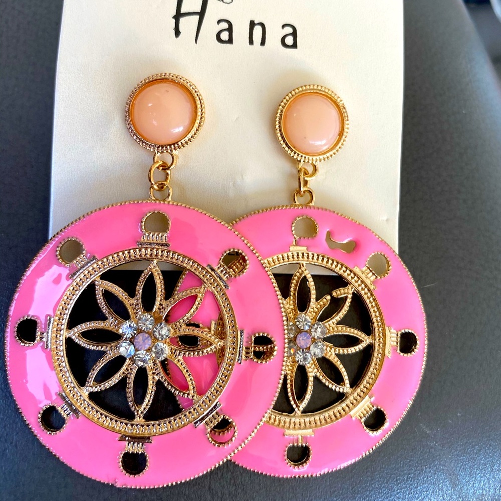 Pink Flower 🌸 Hippie Earrings